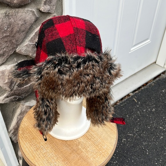 Biodomes headgear Accessories Buffalo Plaid Fur Lined Trapper Hat